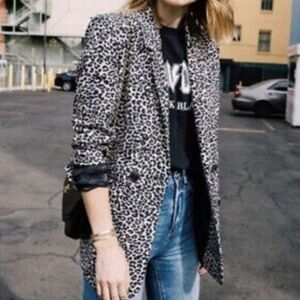 ANINE BING I XS/S Madeline Leopard Print Blazer Jacket